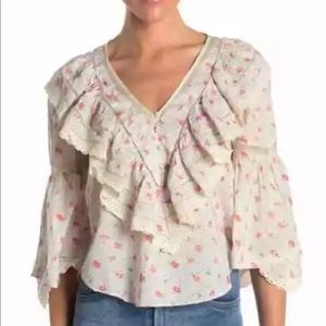 Love Sam Poise Floral and Lace blouse XS